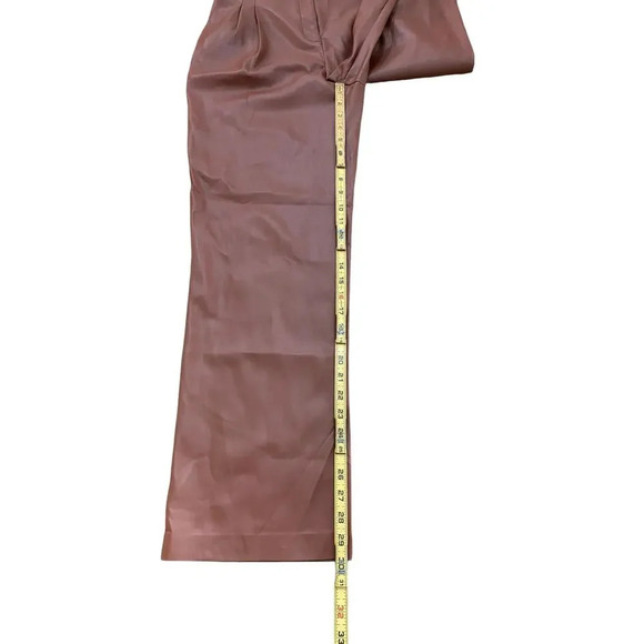 House of Harlow 1960 Brown Vegan Leather Wide Leg High Rise Pant Size 6 - Picture 3 of 4